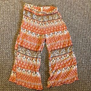 Orange flowy pants